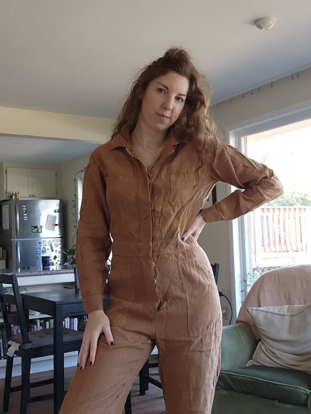 Mate the Label Long Sleeve Linen Jumpsuit